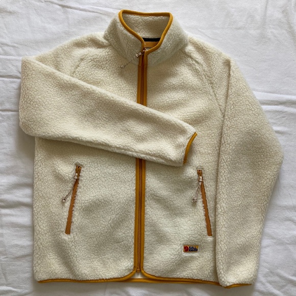 Fjallraven Cream Jacket with Orange Accents - Picture 2 of 13